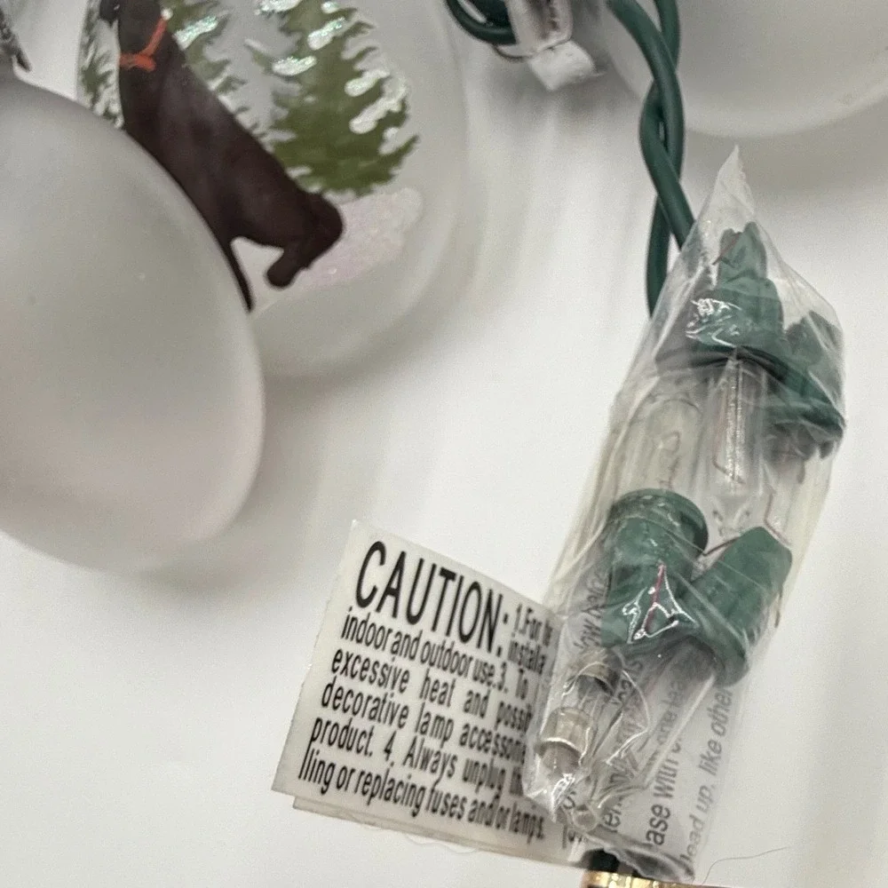 Chocolate Labrador Hand Painted Christmas String Light Red Truck Cardinal Tested